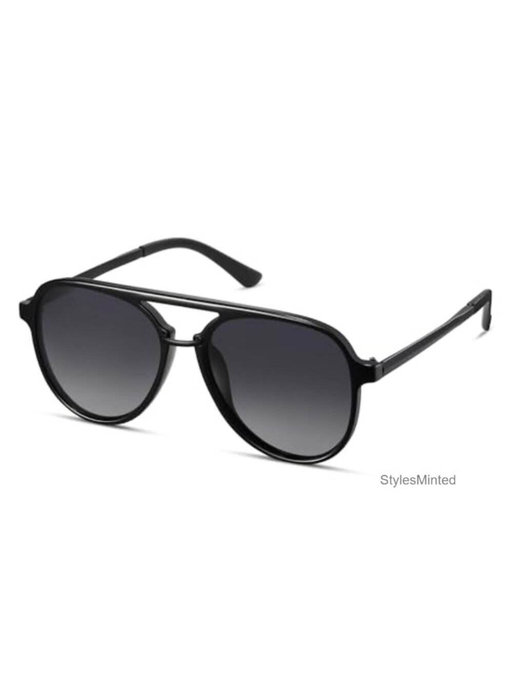 Vintage 70s Retro Big Frame Aviator Sunglasses UV400 Polarized Metal Frame